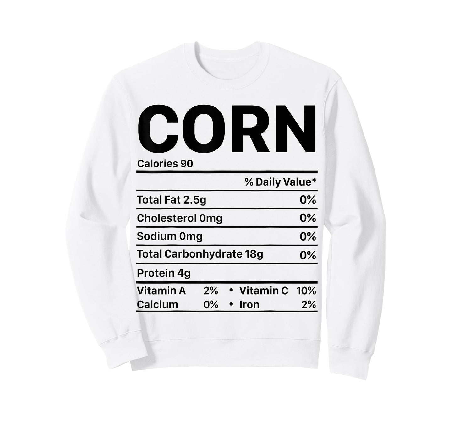 Corn Thanksgiving Nutrition Ingredients Nutritional Table T-Shirt