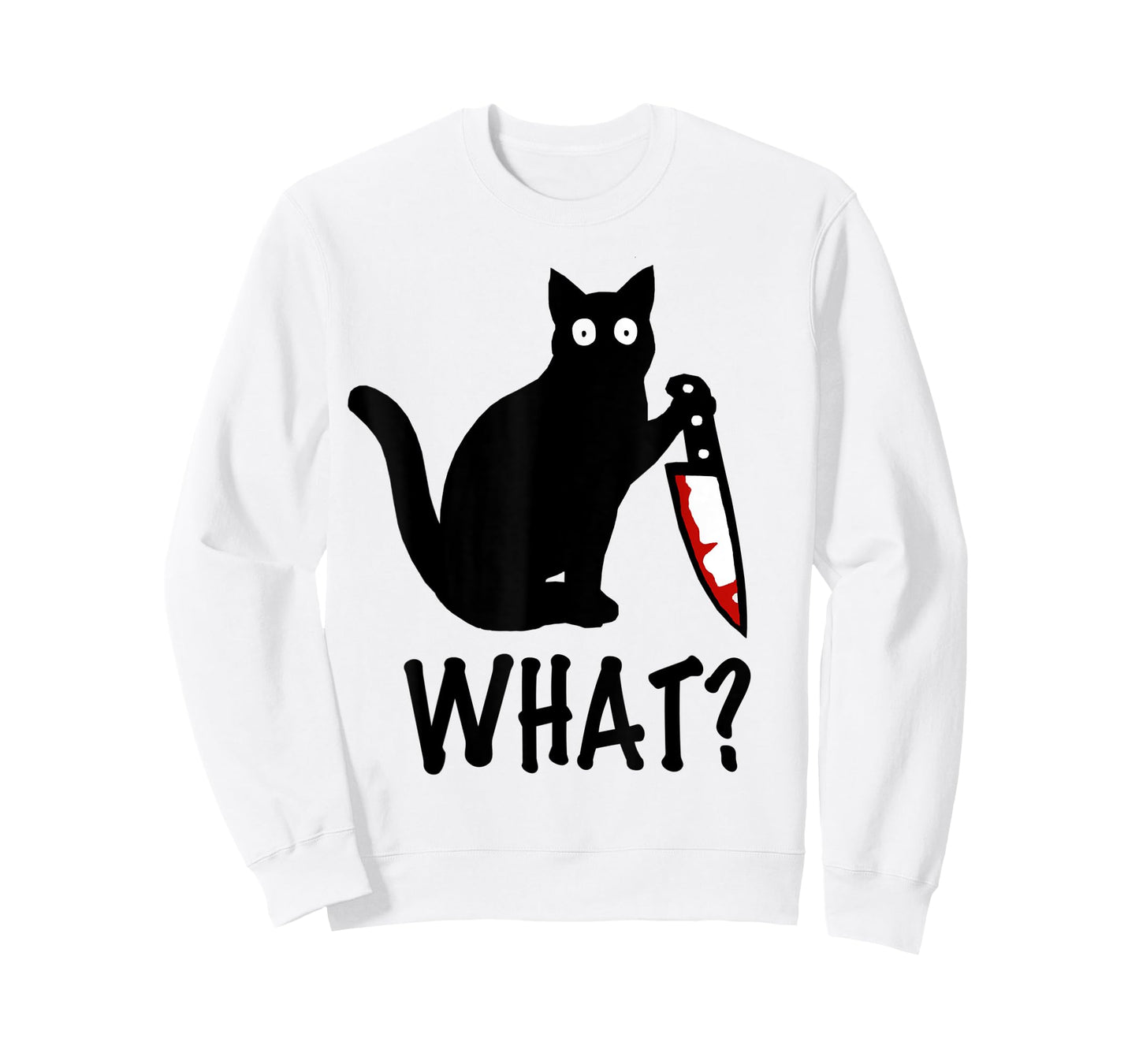 Cat What? Funny Black Cat Knife Shirt T-Shirt
