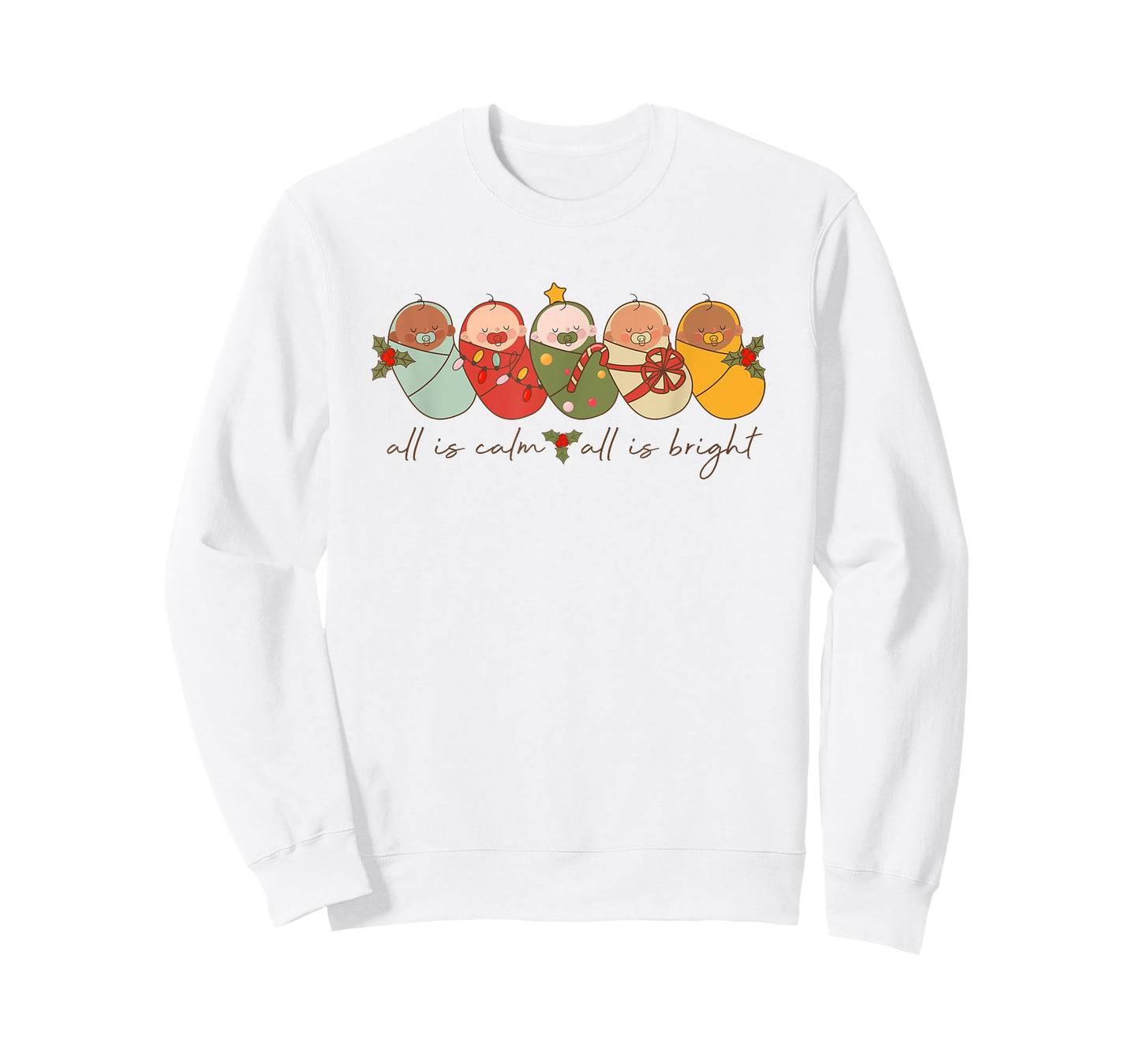 All Is Calm All Is Bright NICU Christmas for Mother Baby T-Shirt