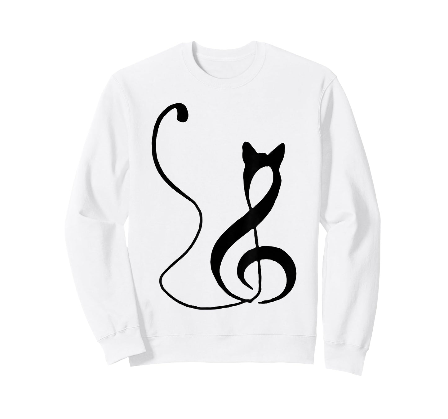 Music Note Inspired Cat Minimalist Music Lover Design T-Shirt