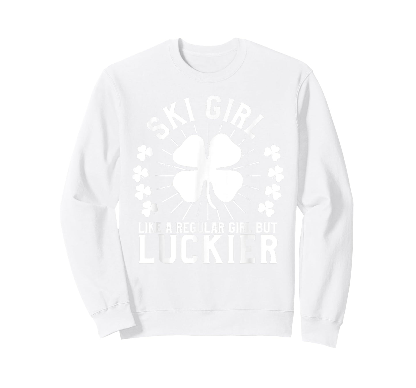 St Patrick's Day Ski Girl T-shirt Skier Skiing Gift T-Shirt