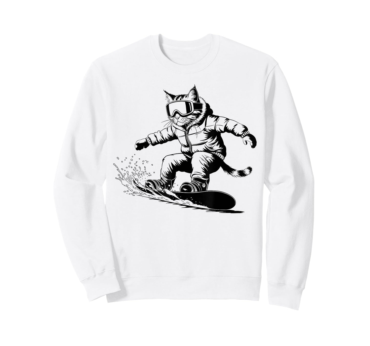 Cat on a Snowboard Snowboarding cat Lover For Men Women Kids T-Shirt