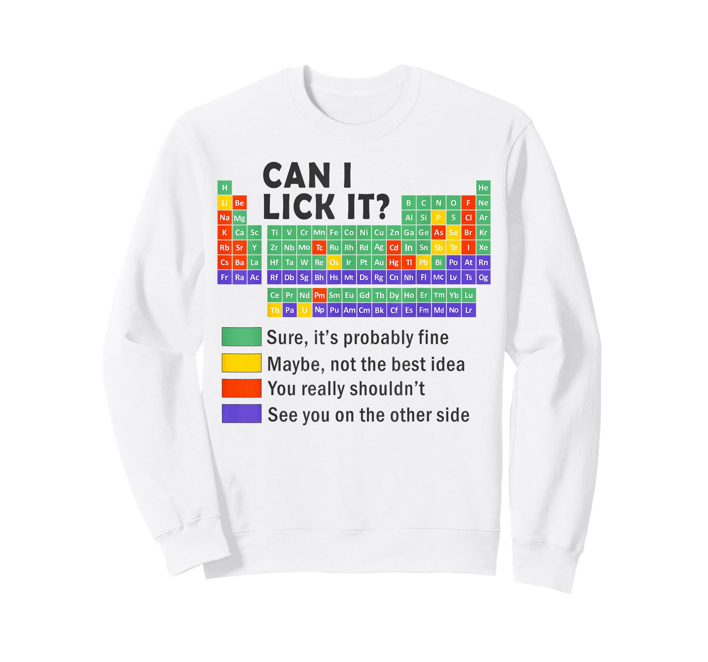 Can i lick it periodic table science graphic boys kids Funny T-Shirt