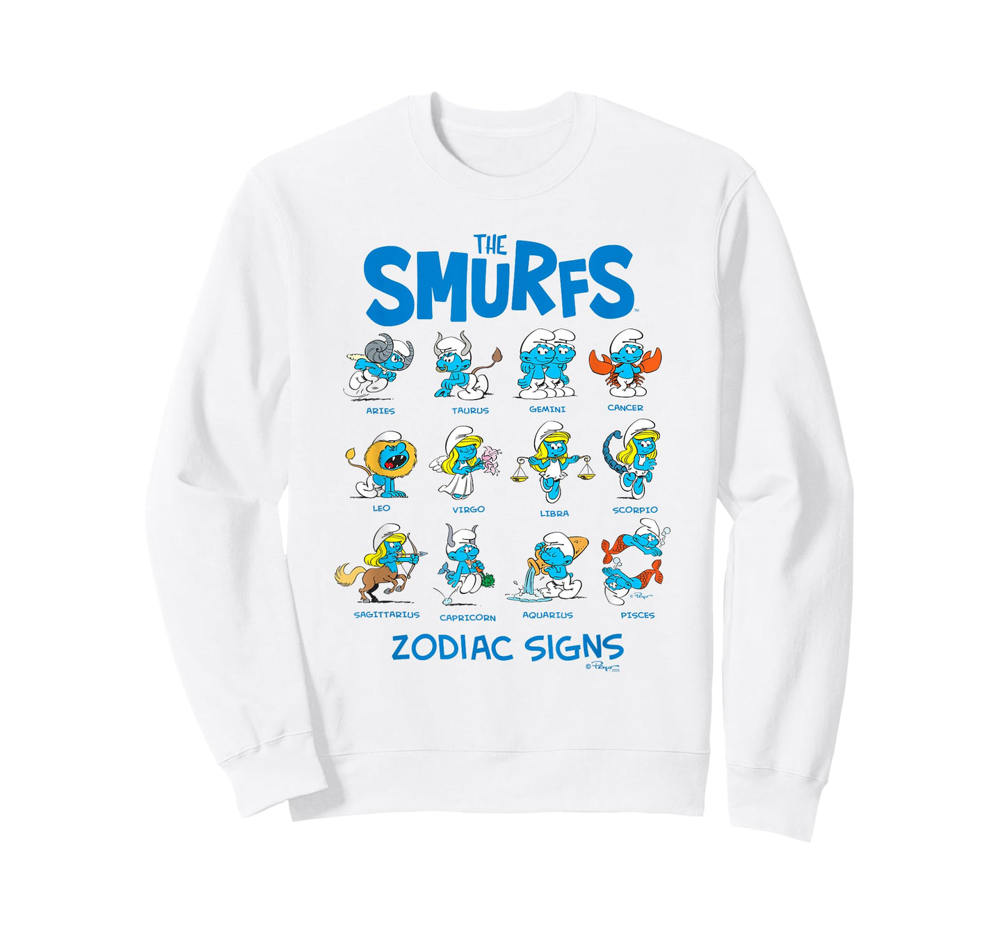 The Smurfs Zodiac Signs Cute Retro Cartoon T-Shirt