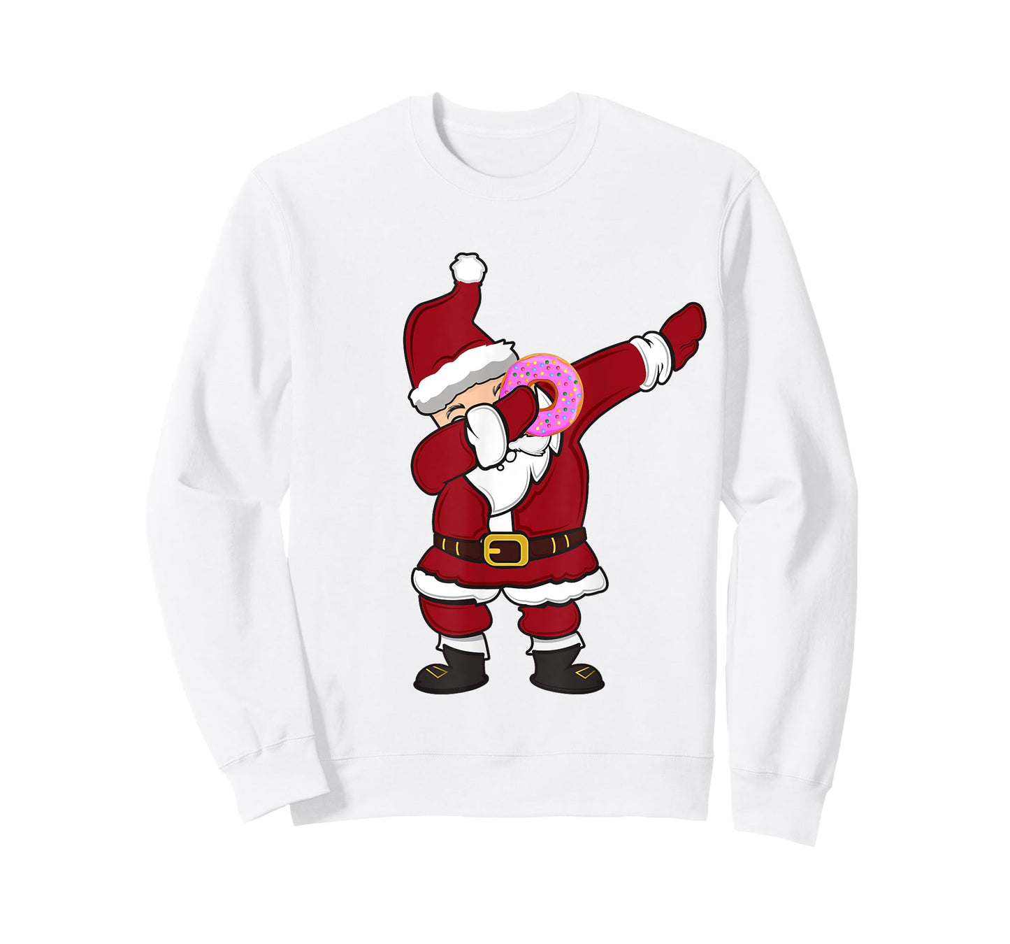 Funny Ugly Christmas Sweater Dab Santa Donut - Dabbing Santa