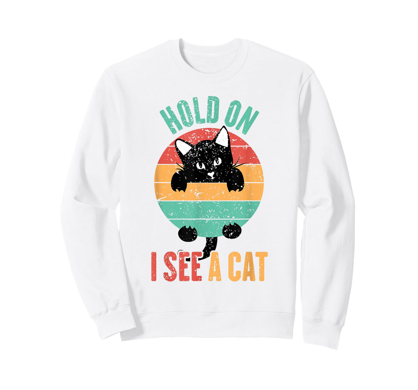 Hold On I See A Cat, Funny Sarcastic Sayings Cat Lovers T-Shirt