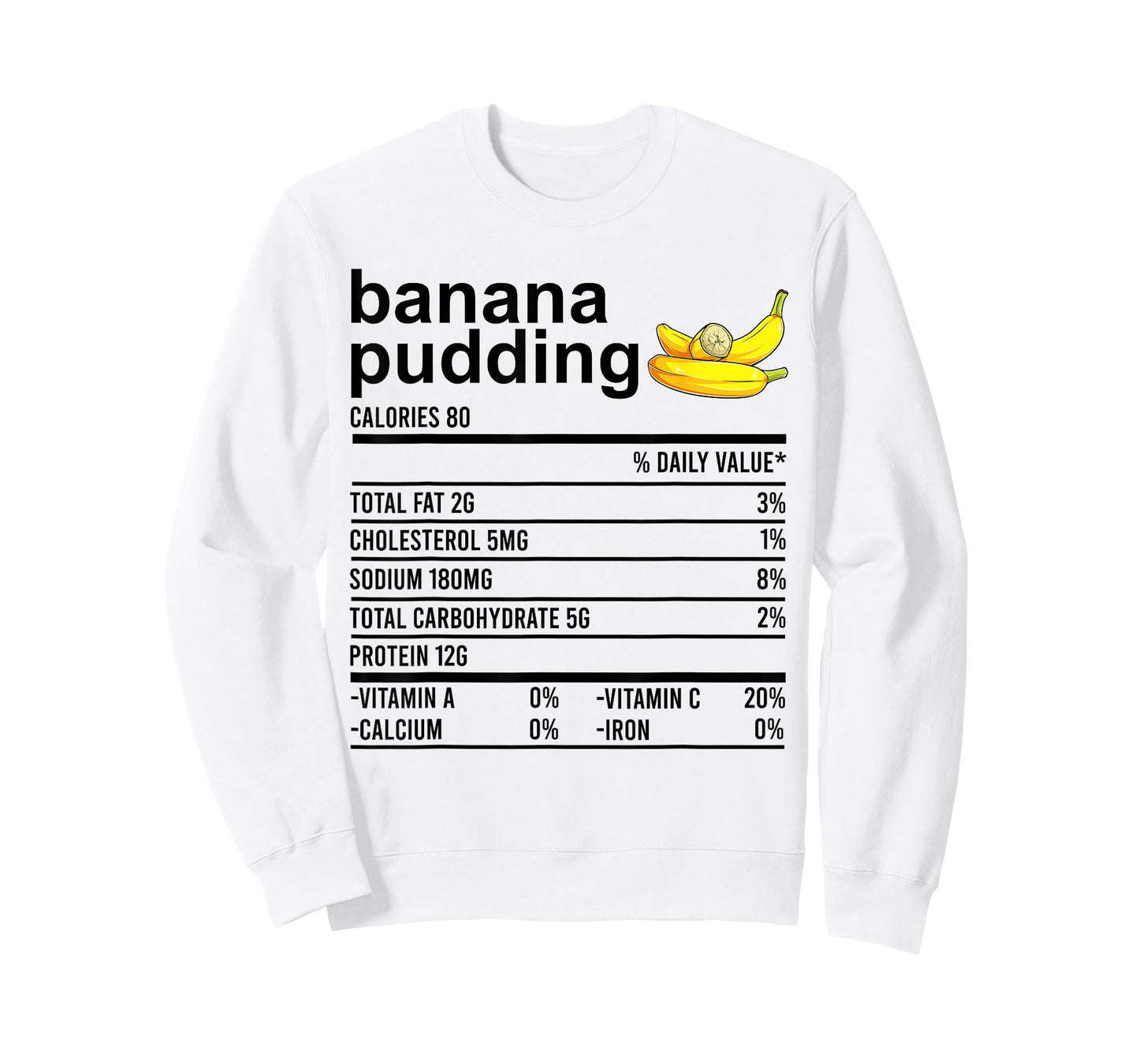 Funny Thanksgiving Shirt Banana Pudding Nutrition Facts Food T-Shirt