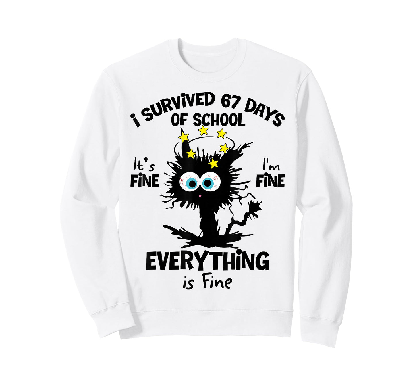 Cat I Survived 67 Days of School Teachers Students Six Seven T-Shirt