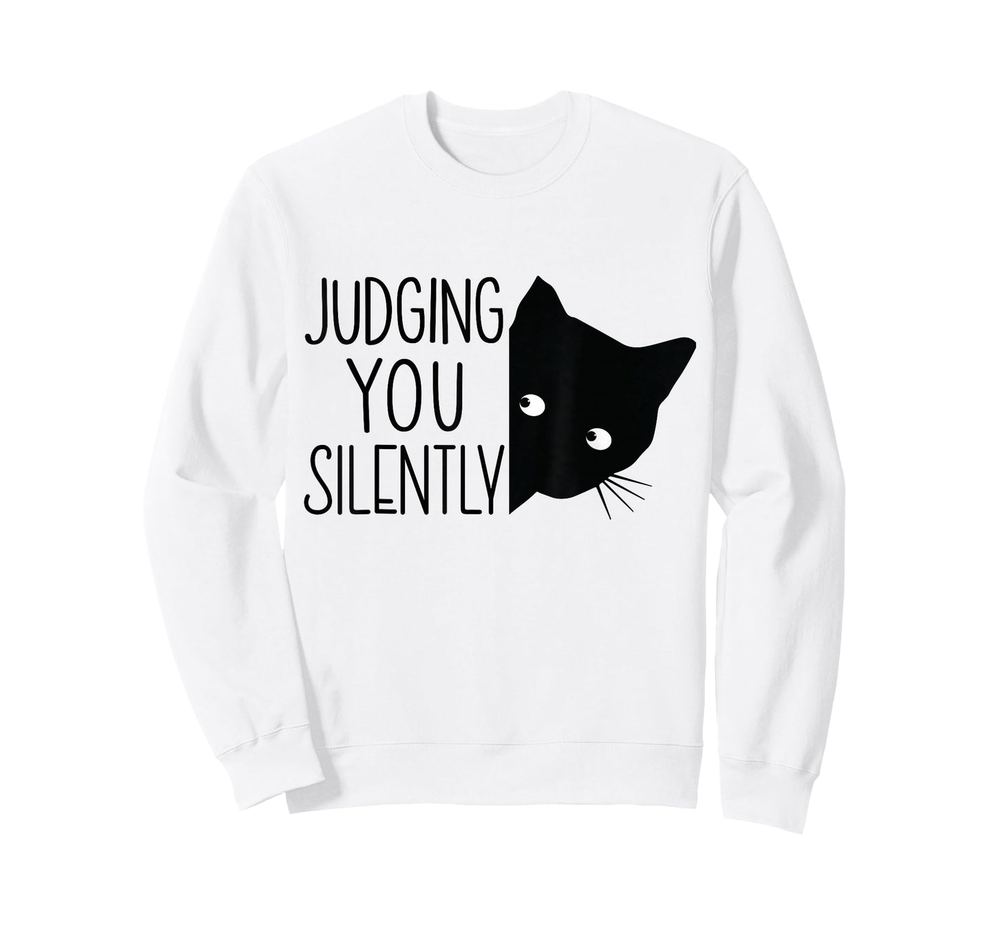 Cat Judging You Silently, Funny Black Cat Mom Dad T-Shirt