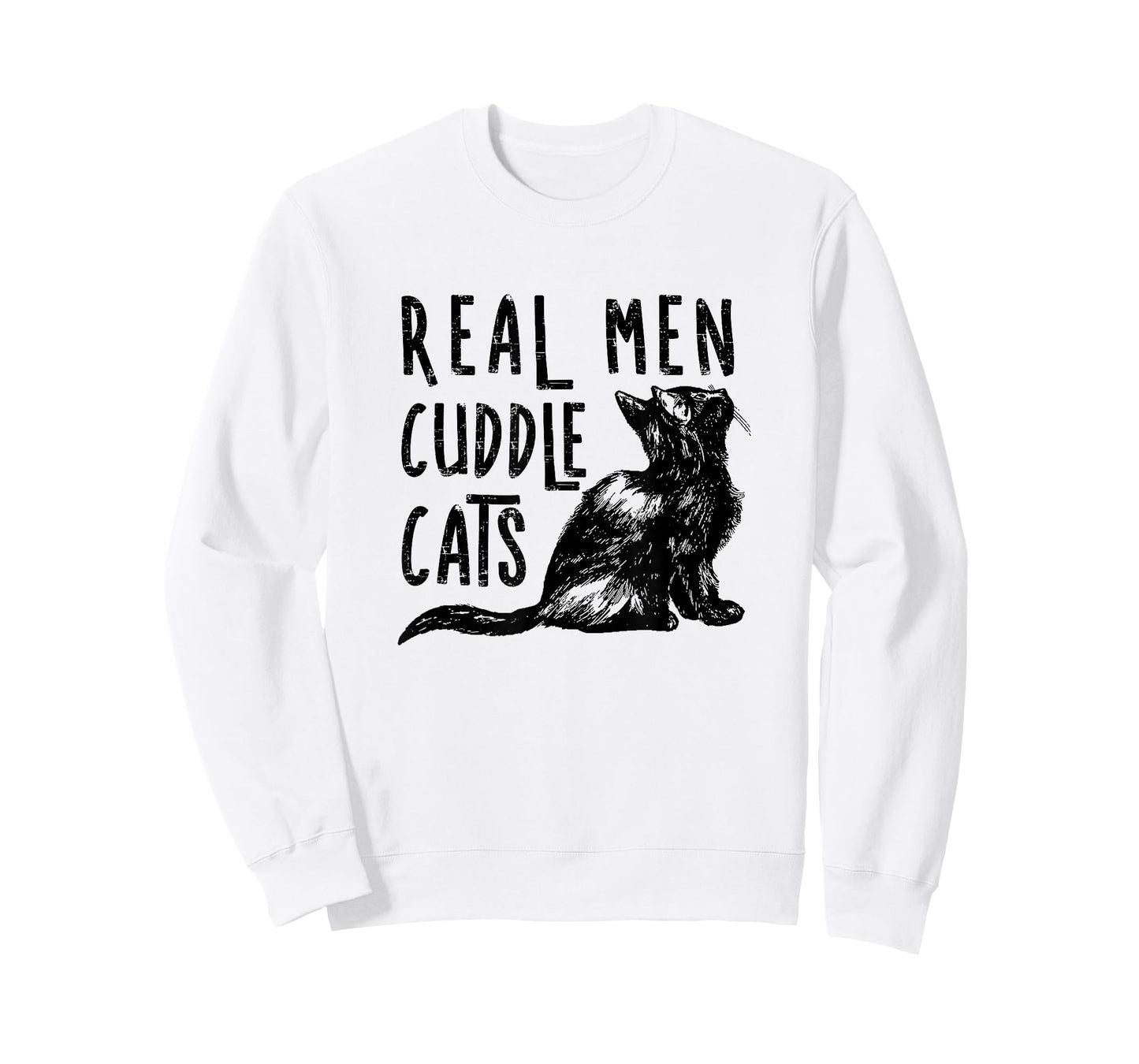 Real Men Cuddle Cats Funny Cat lovers T-Shirt