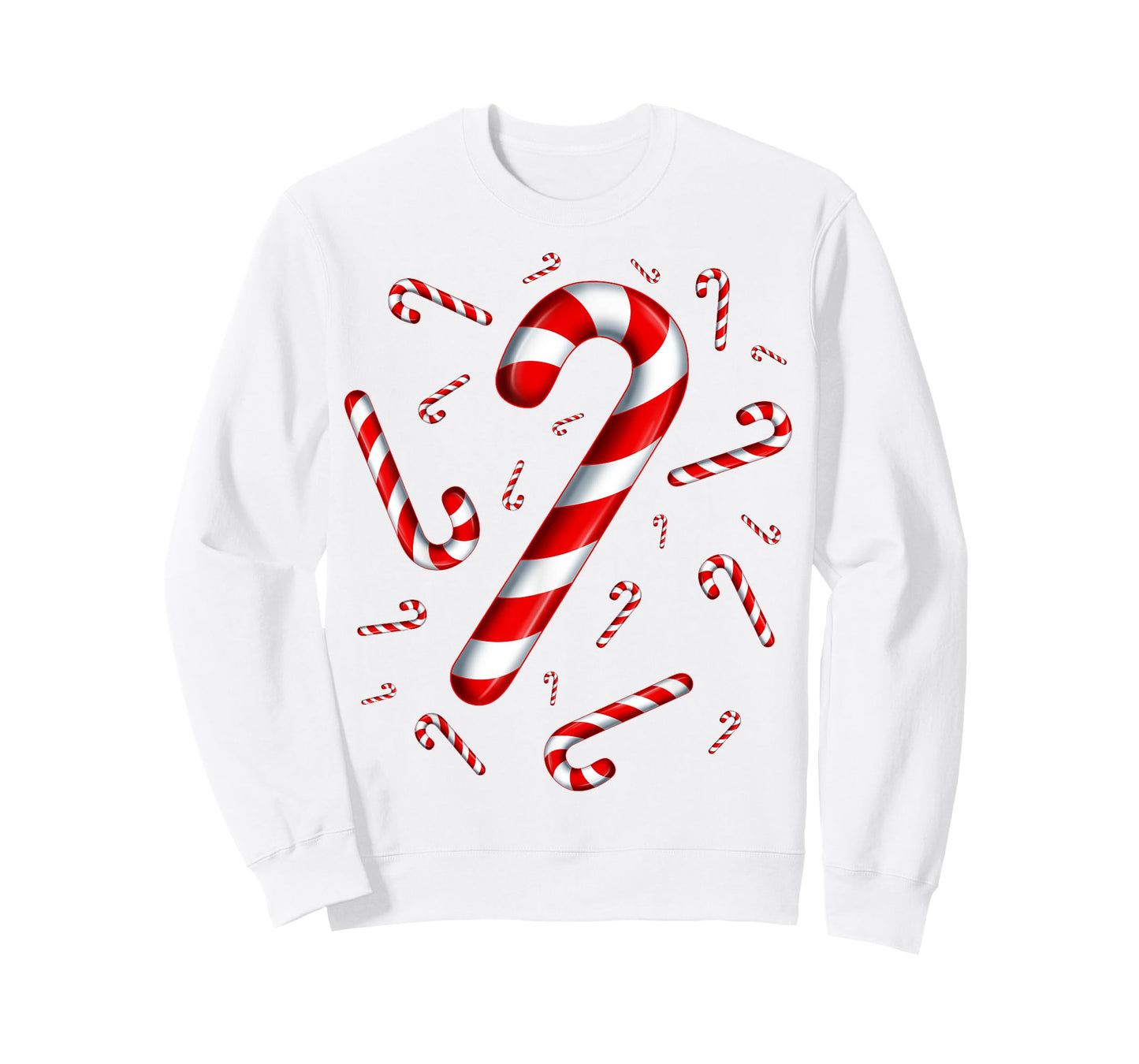 Christmas Flying Candy Cane Lover Taster Red and White Woman T-Shirt