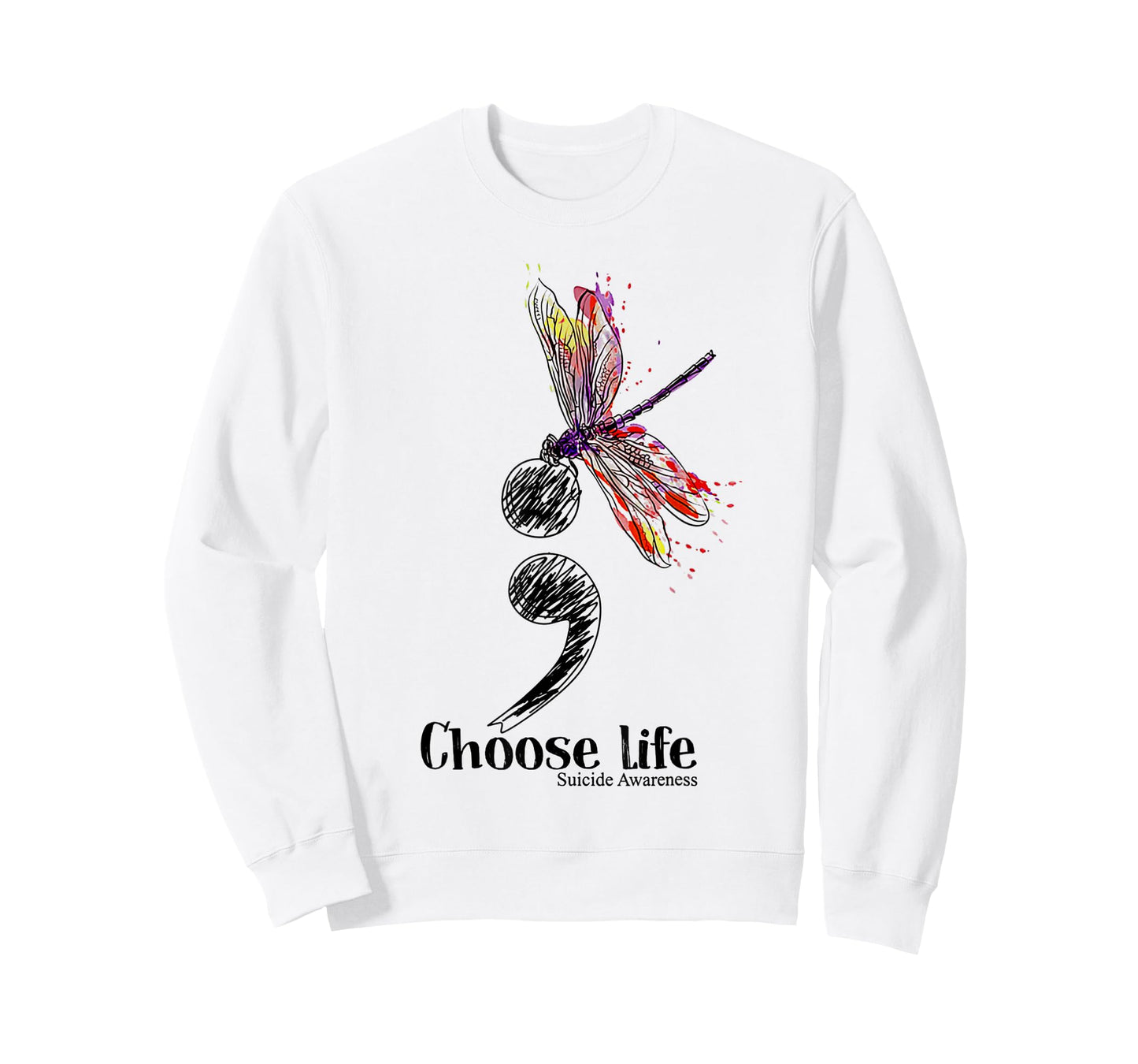 Choose life suicide Awareness Colorful Dragonfly T-Shirt