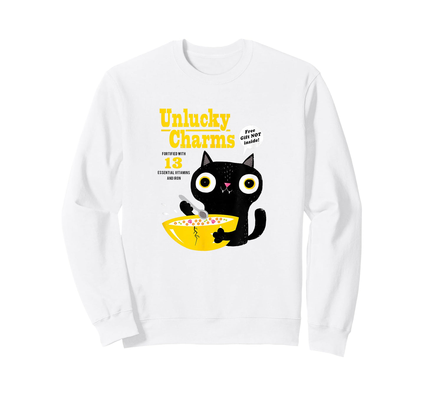 Funny Cat Cereal: Unlucky Charms-Official DinoMike Design T-Shirt
