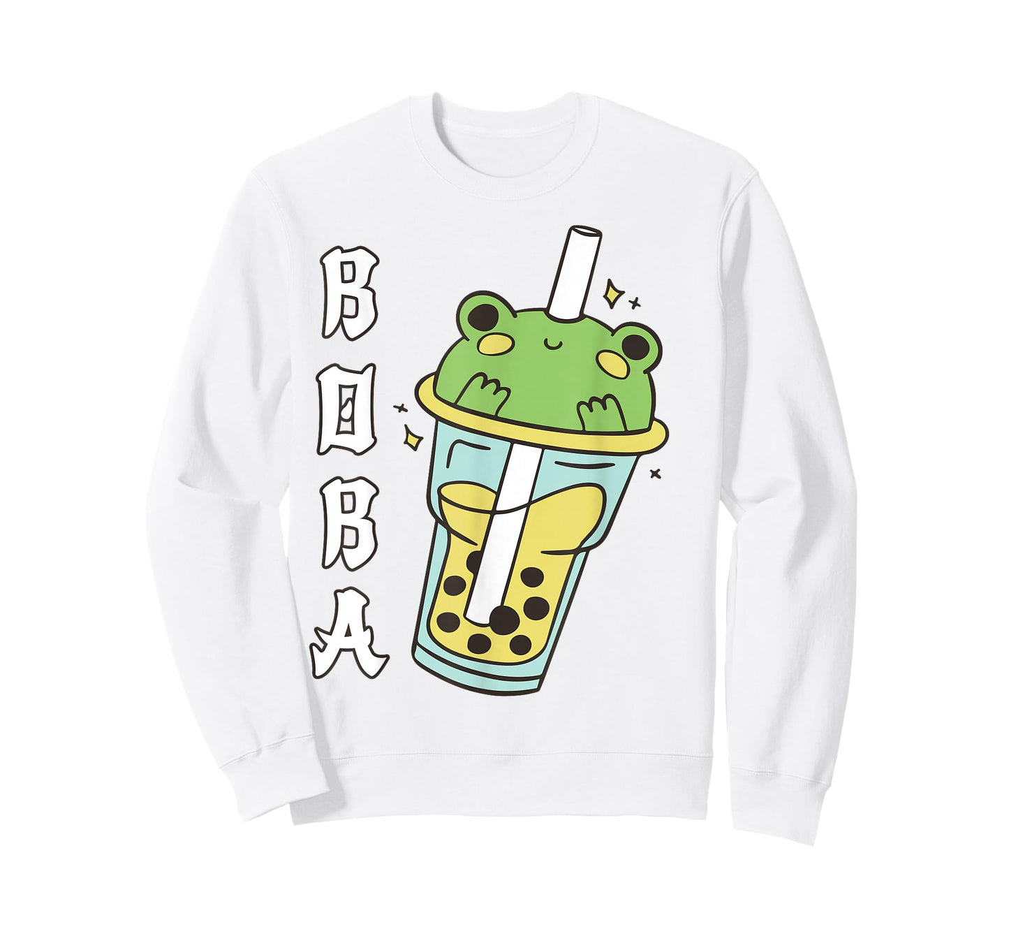 Cute Kawaii Frog Boba Tea Neko Anime Japanese Kids Teen Girl T-Shirt