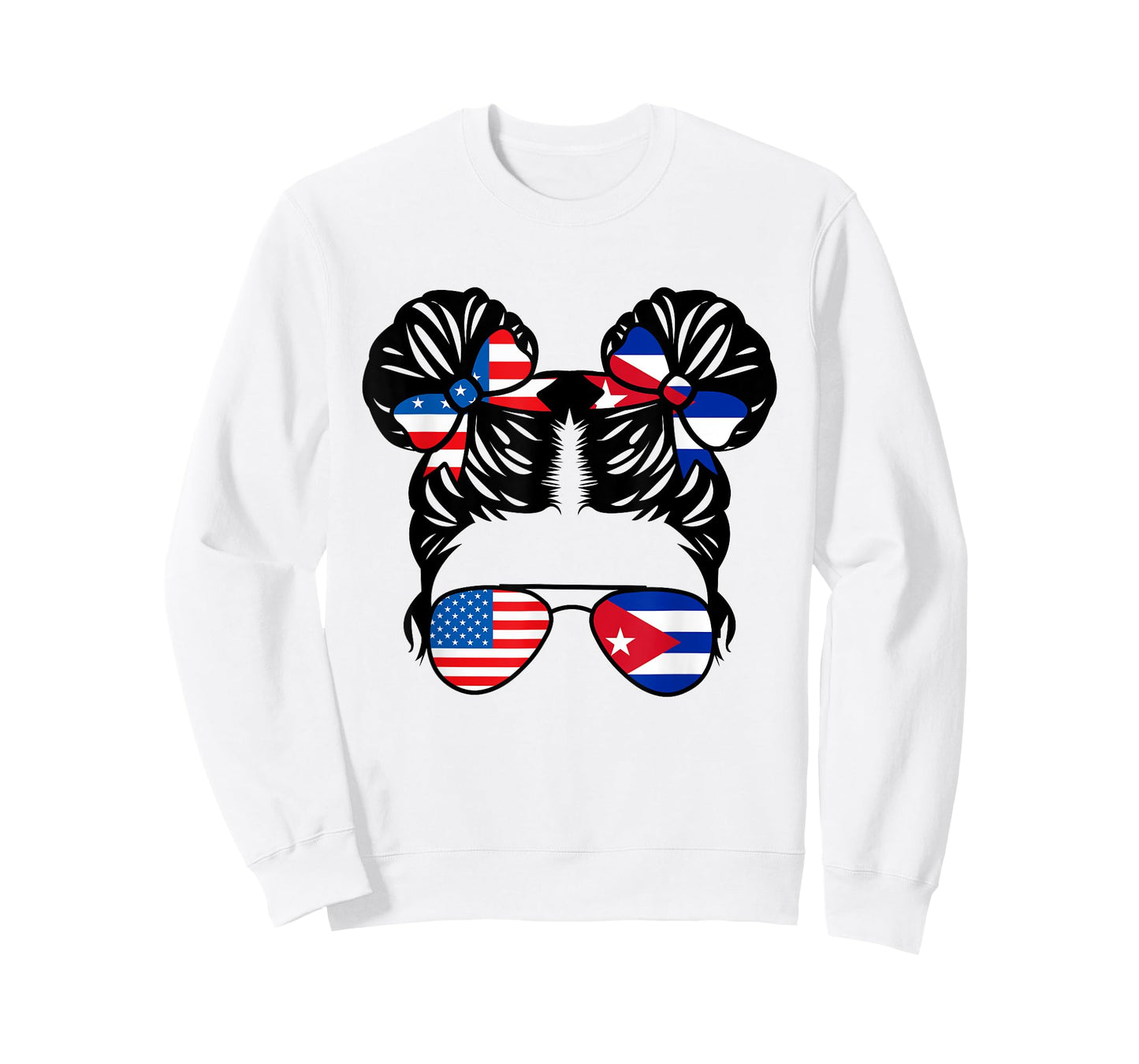 Half American Half Cuban Girl USA Cuba Flag Patriot T-Shirt