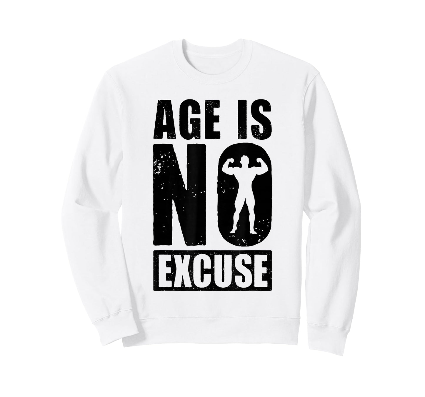 Age is No Excuse Funny Old Age Gym Lover Fitness Workout T-Shirt