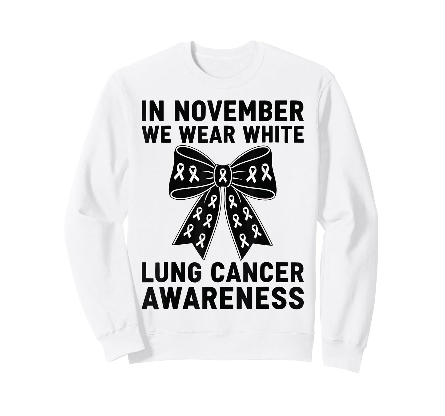 Lung Cancer Awareness Coquette Bow in November We Wear White T-Shirt