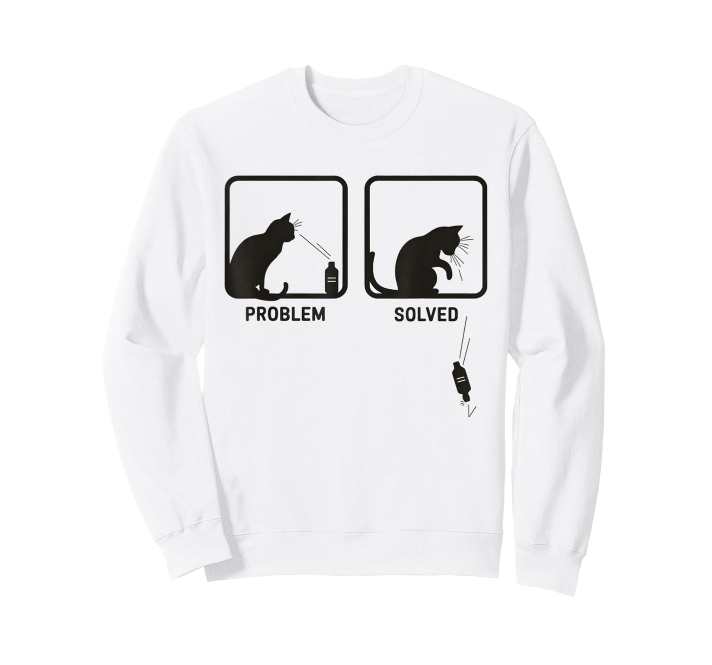 Problem Solved Funny Sarcastic Cat Graphic T-Shirt