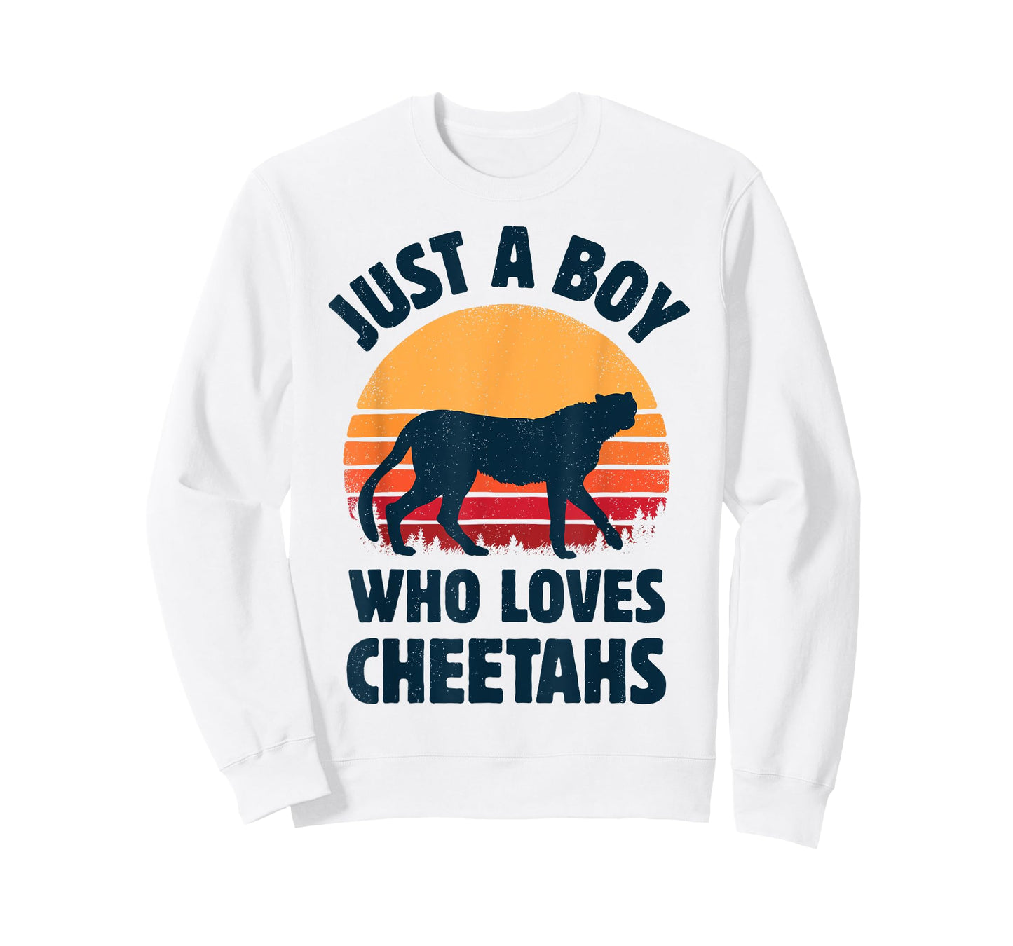 Cheetah Just A Boy Who Loves Cheetahs Retro Vintage Sunset T-Shirt