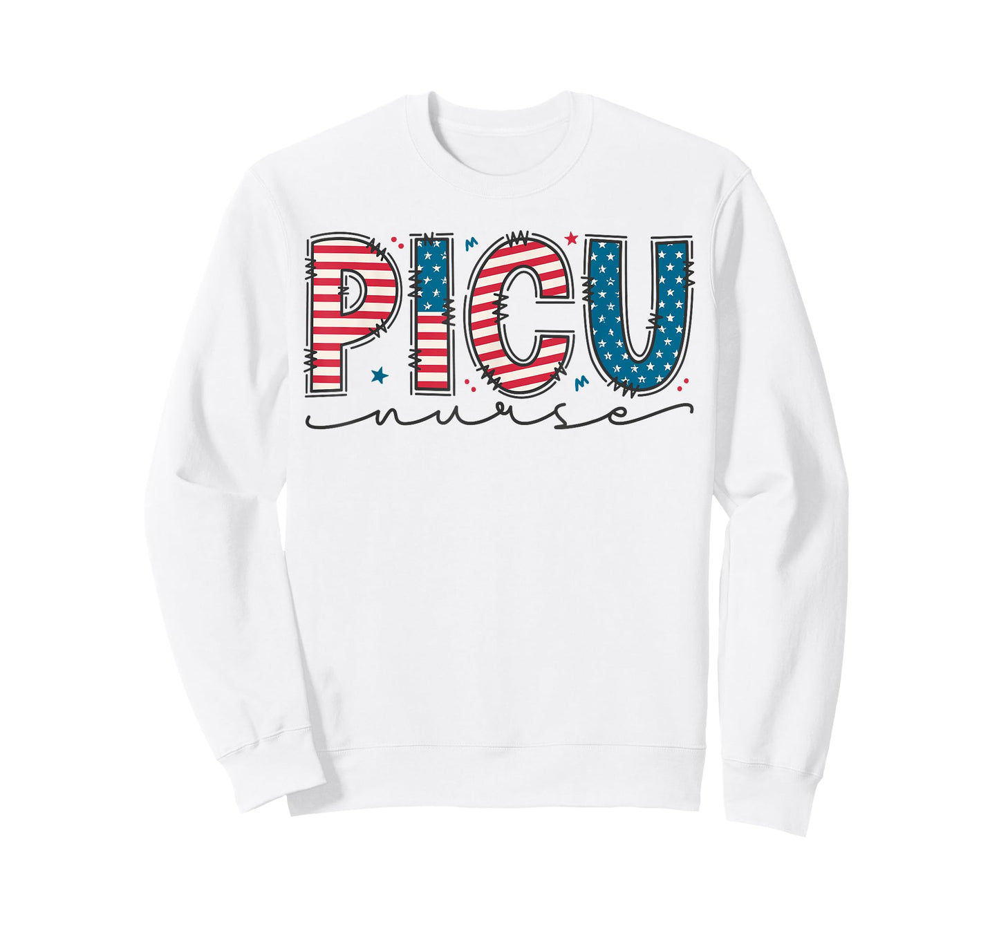 4th of July PICU Nurse, Pediatric Intensive Care Unit Nurse T-Shirt