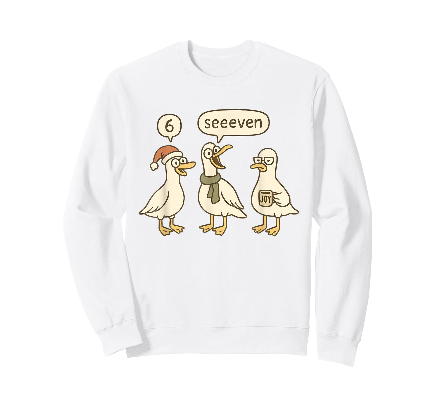 Women Funny 6 7 Christmas Teacher Holiday Geese Six Seven T-Shirt