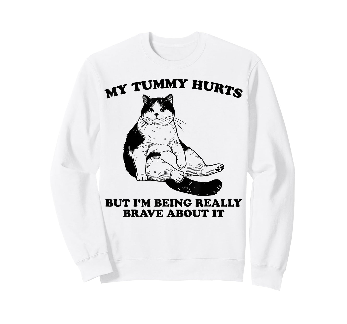 My Tummy Hurts But I'm Being Really Brave About It Funny Cat T-Shirt