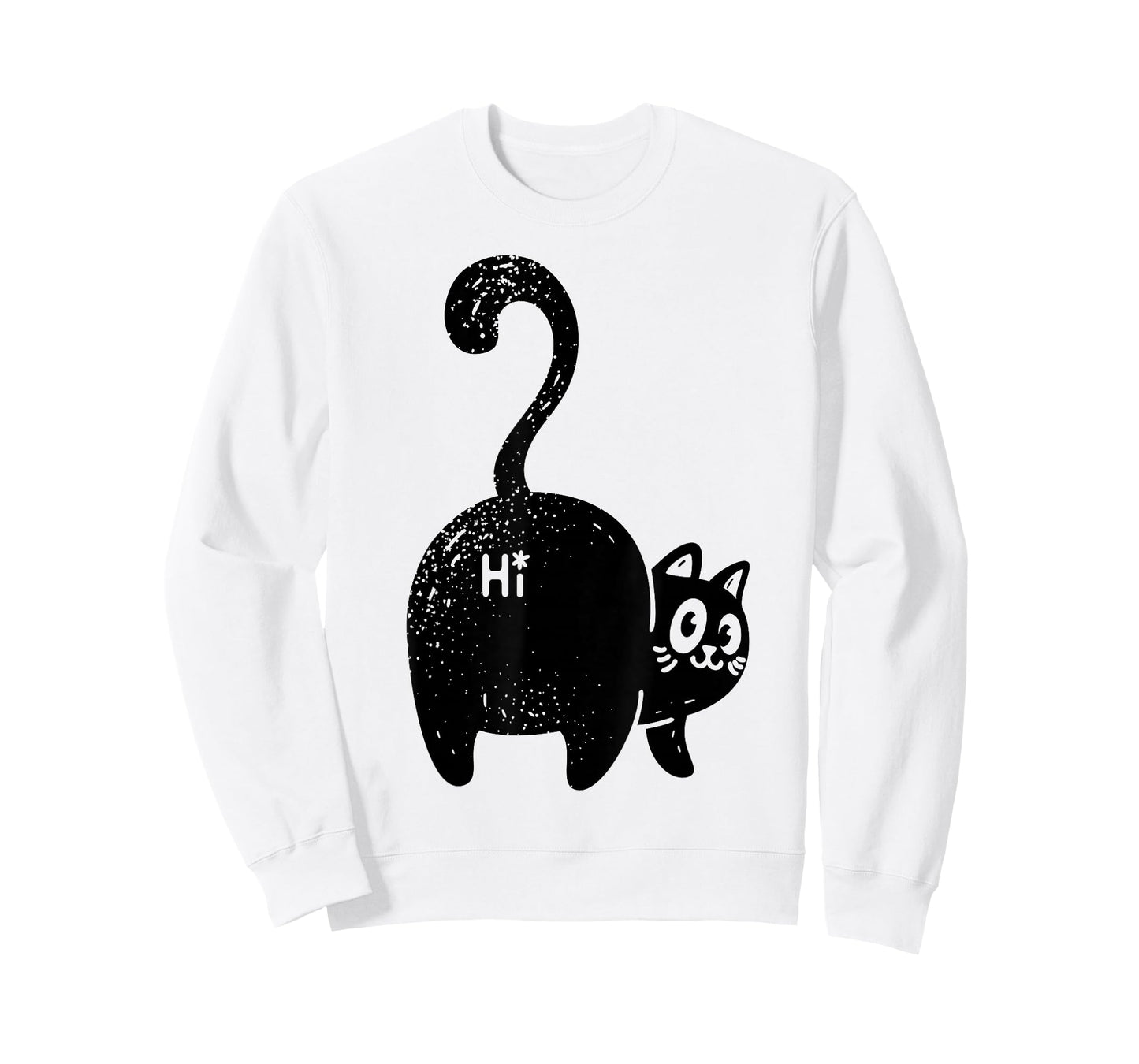 Funny Hello Black Cat Butt Tee Gift for Cat Lovers T-Shirt