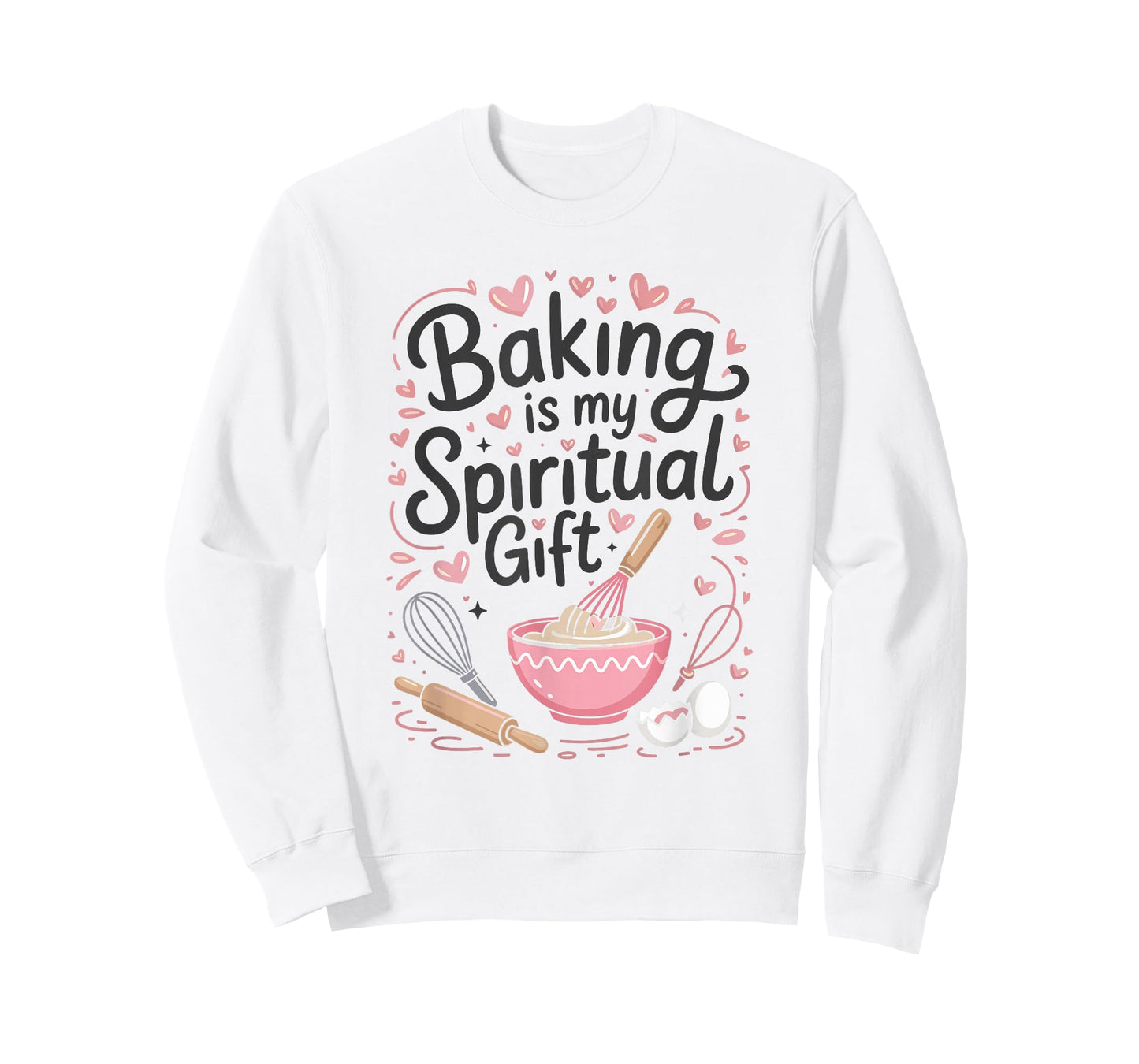 Baking Is My Spiritual Gift Pink Funny Graphic T-Shirt T-Shirt