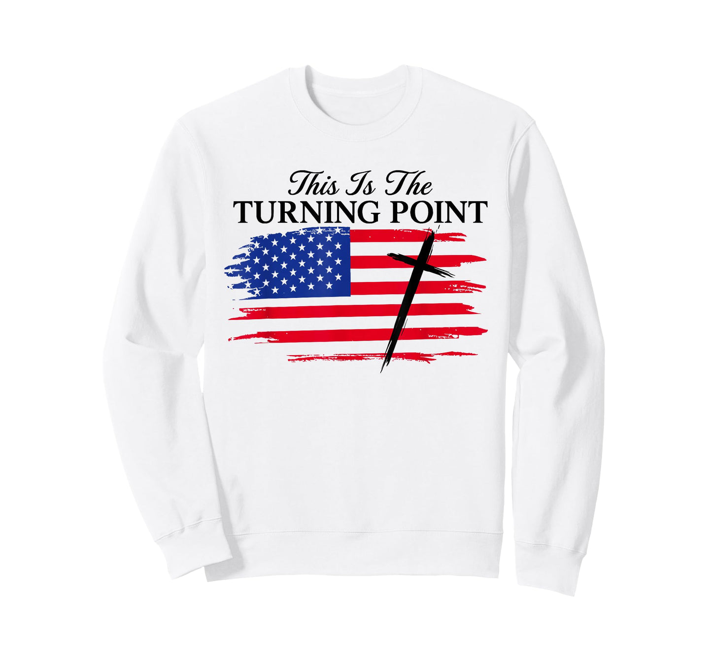 White This is The Turning Point American Flag T-Shirt
