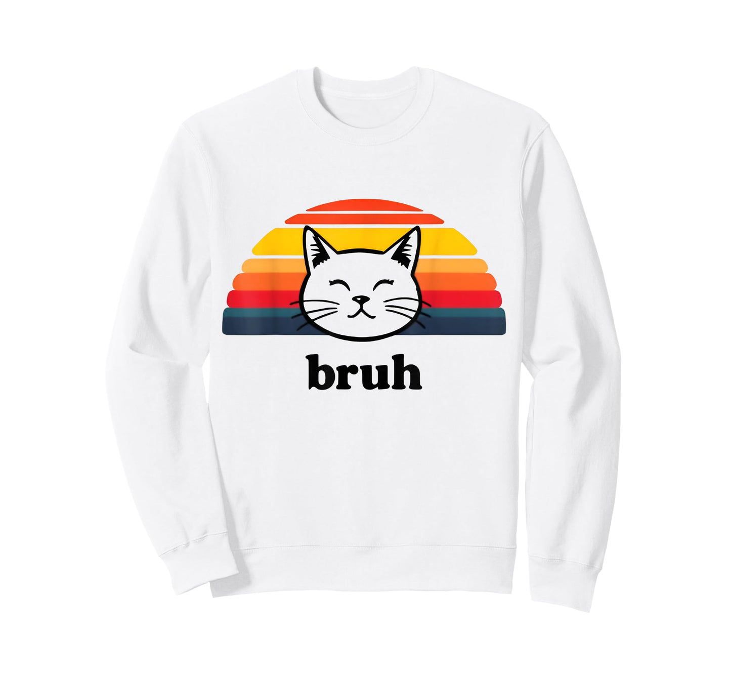 Funny Meme saying Bruh with Cat Greetings Teens Boys Men T-Shirt