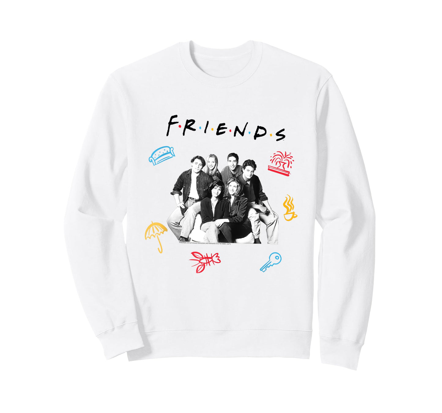Friends Cast with Logo and Icons Funny TV Show T-Shirt