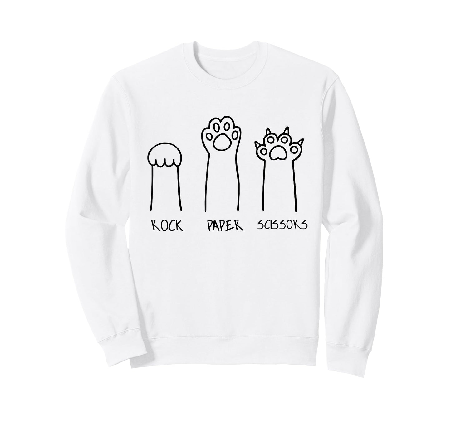 Rock Paper Scissors Hand Game Cute Paw Funny Cat Introvert T-Shirt
