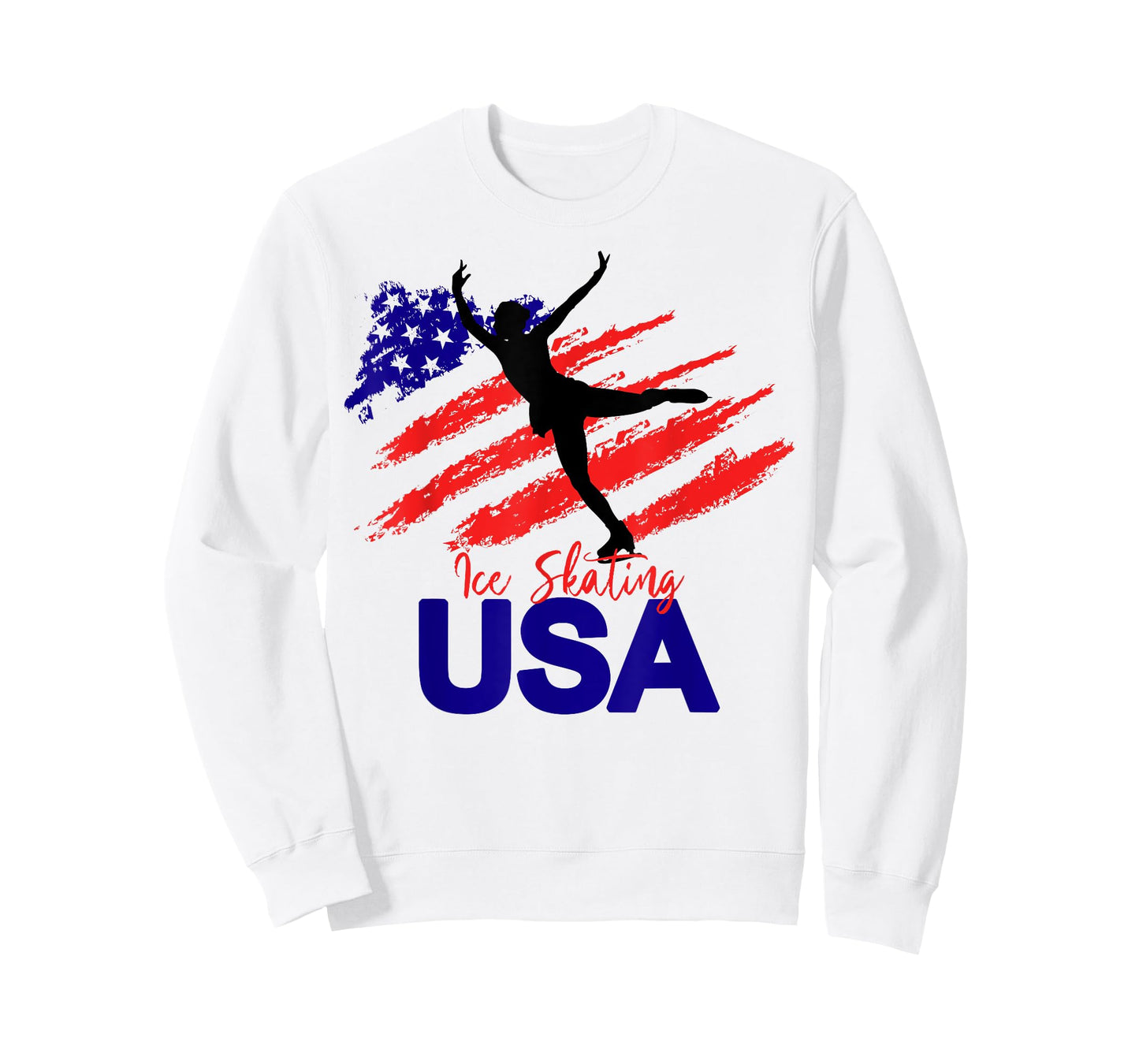 Ice Skating Dance USA Flag Tshirt Support The Team T-Shirt