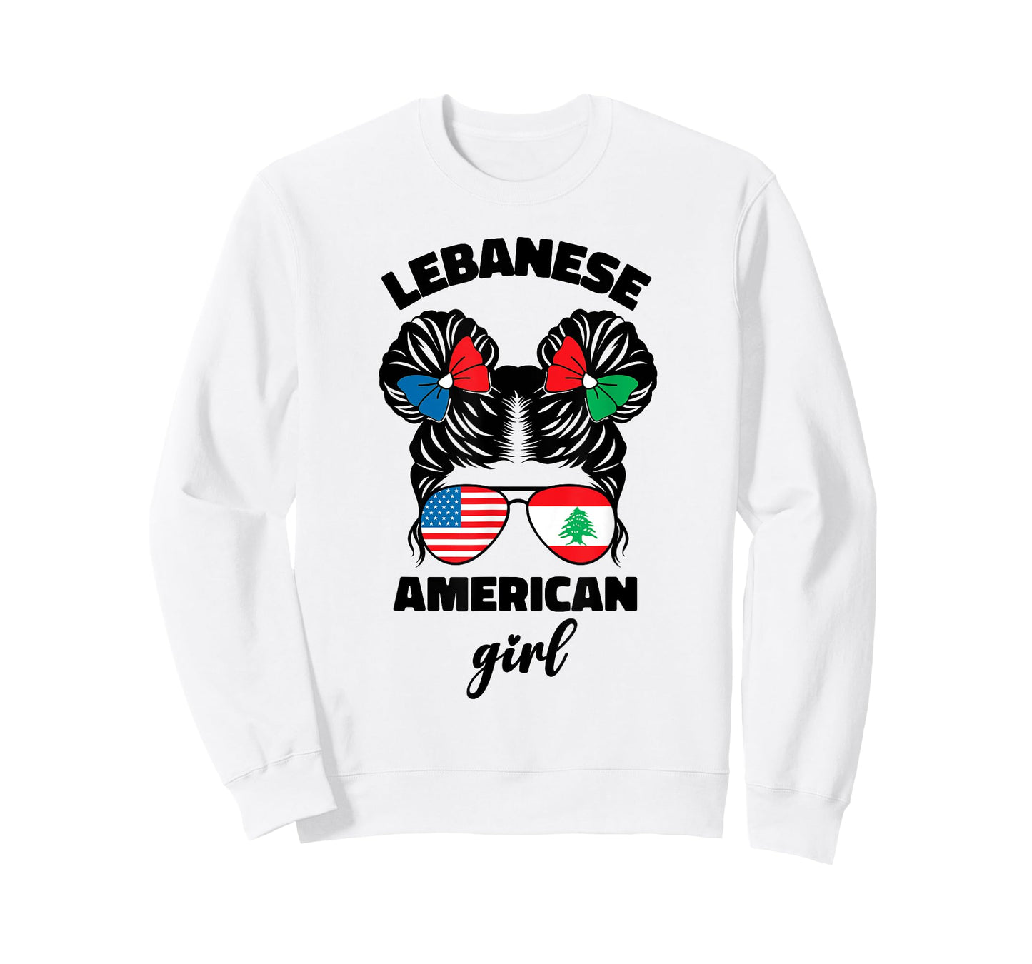 Funny Half American And Lebanese Lebanon Usa Flag Kids Girl T-Shirt