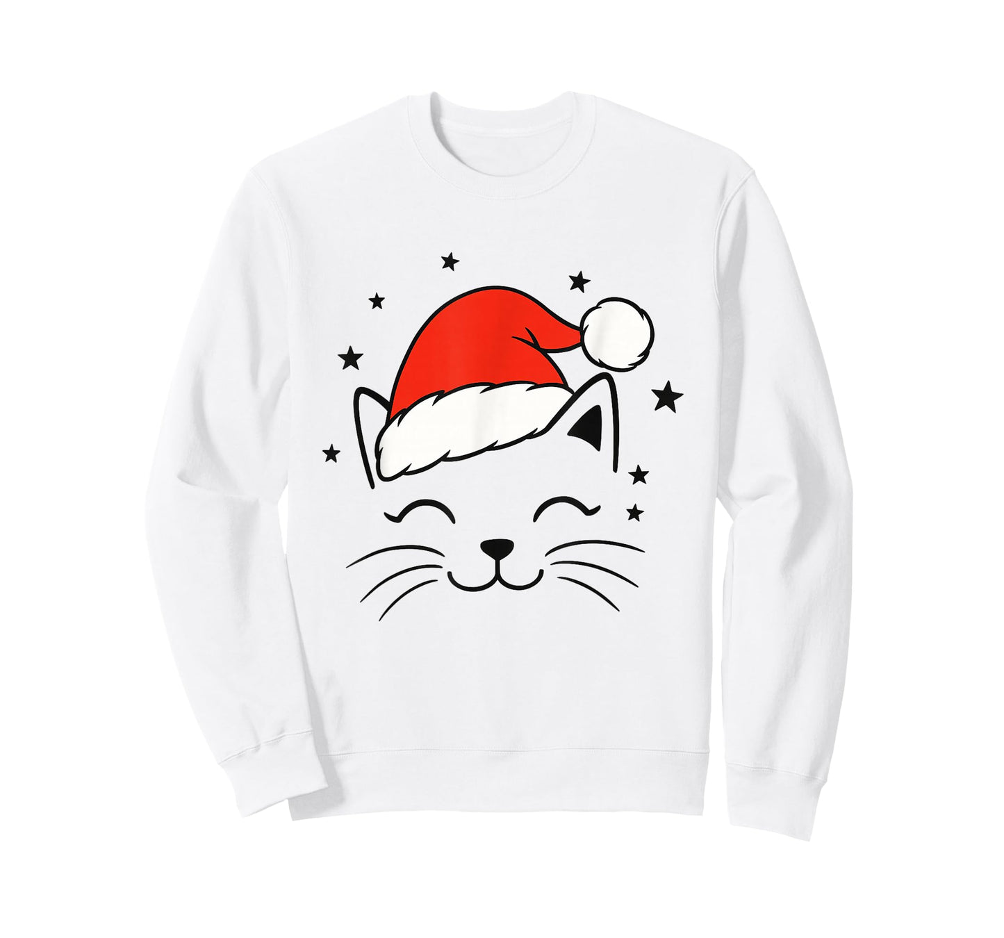 Meowy Catmas Cat Christmas Cute Kitten Cats Santa Hat T-Shirt