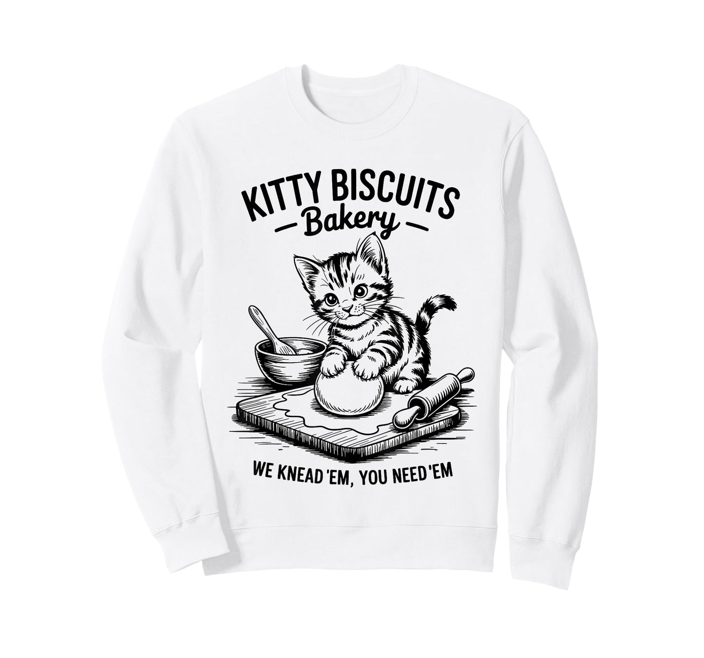 Cute Kitty Biscuits Bakery Funny Cat Lovers Baking Humor Men Women Kids T-Shirt