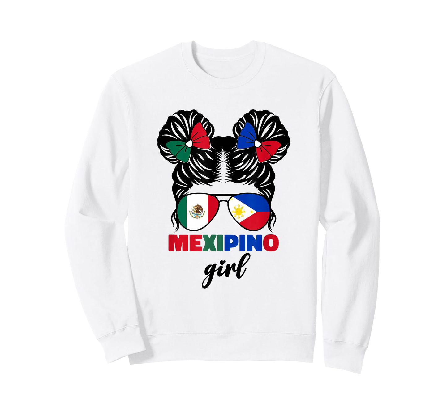 Half Mexican and Filipino Mexico Flag Mexipino Girl Kids Pun T-Shirt