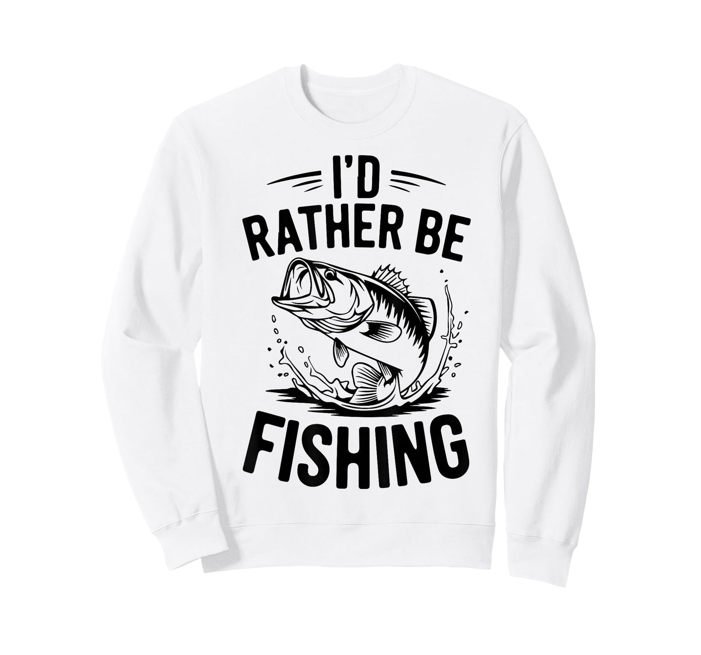 Youth Boys I'd Rather Be Fishing Largemouth Bass Fish Humor T-Shirt