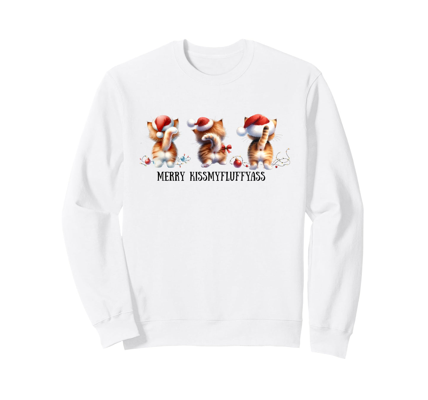 Funny Sarcastic Christmas Cat Butt T-Shirt