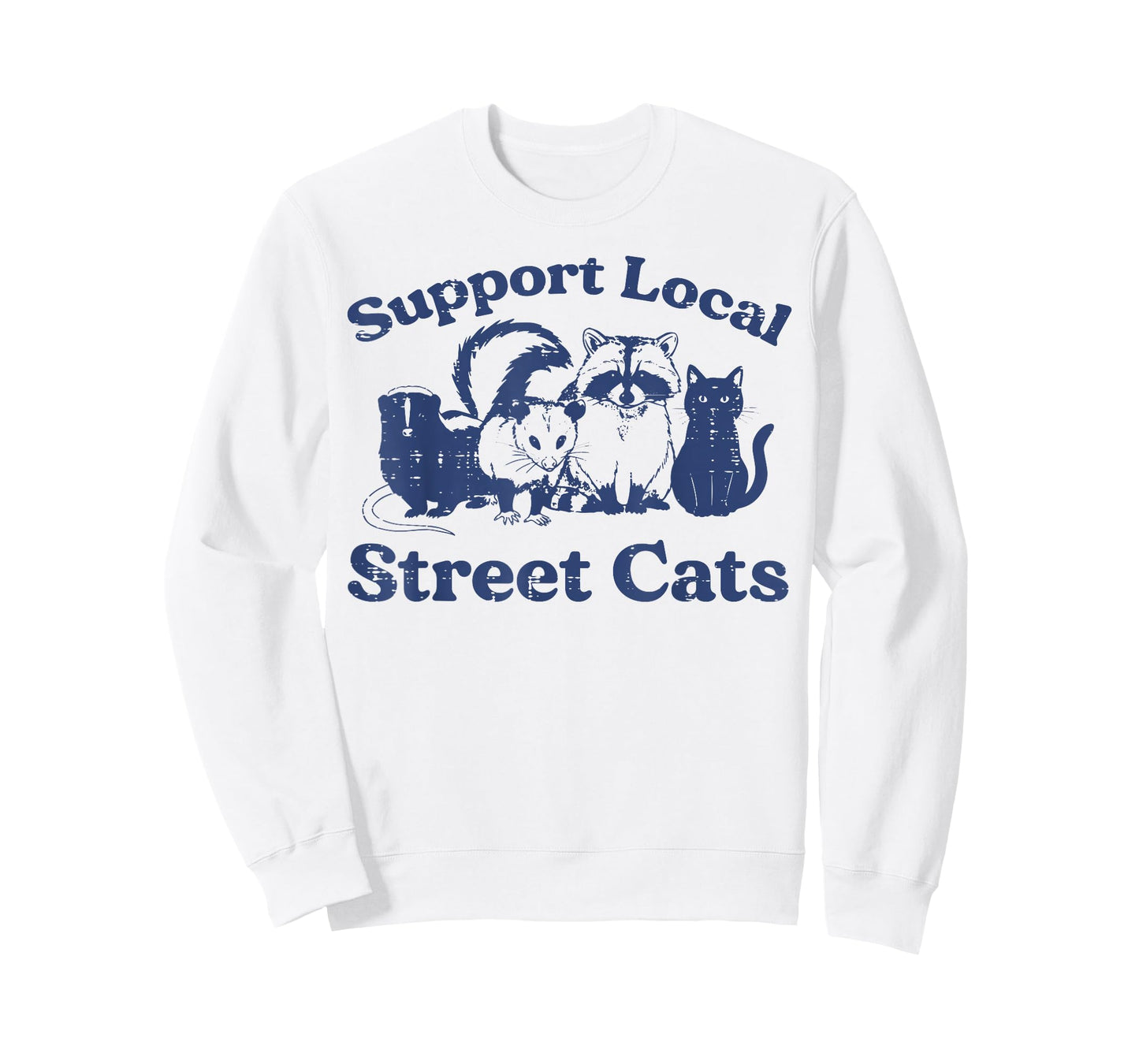 Support Local Street Cats Raccoon Funny Saying Men Women Kid T-Shirt