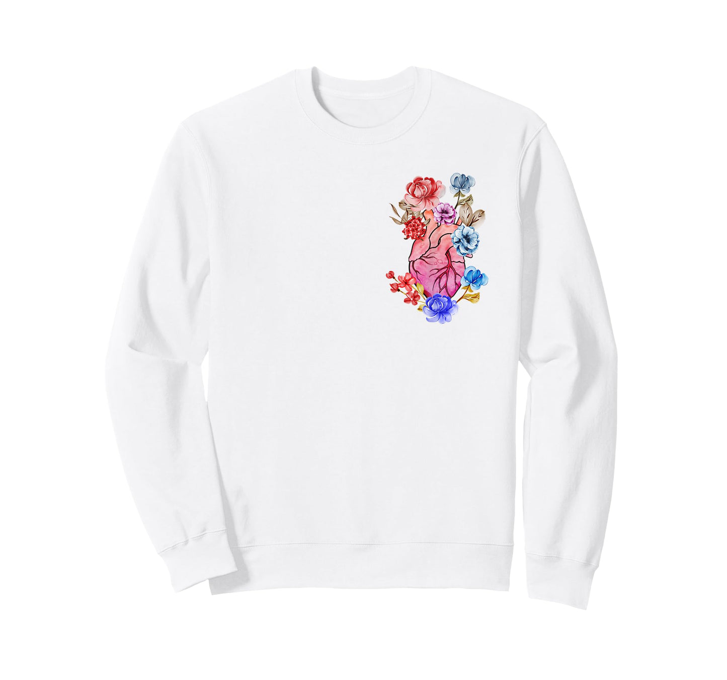 Anatomical Heart Human Heart Anatomy Flowers Floral T-Shirt