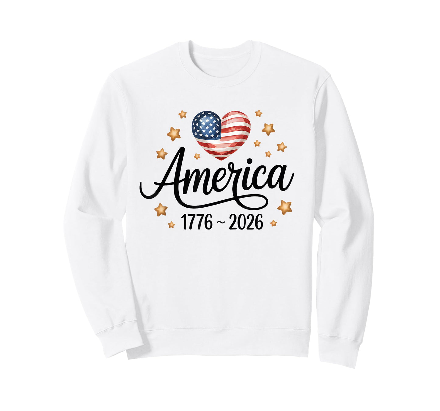 Flag Heart 1776 2026 July 4th 250th Birthday T-Shirt