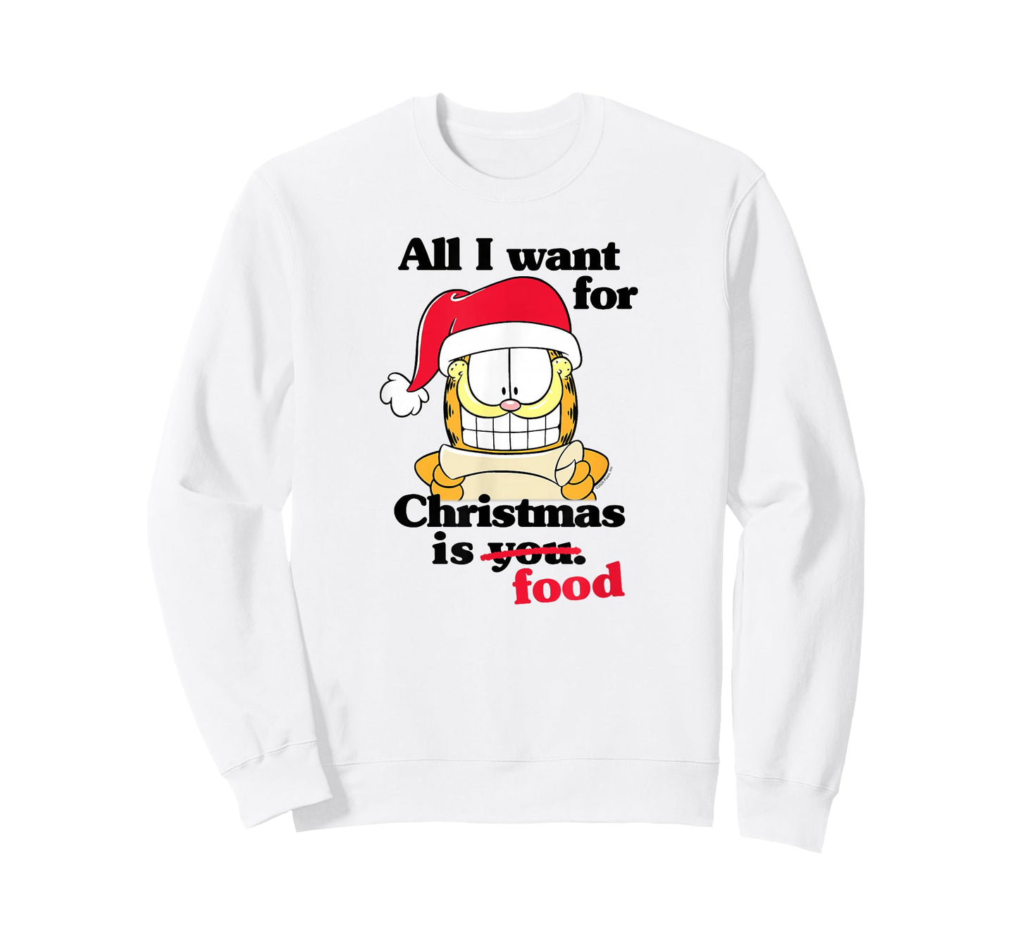 Garfield All I Want for Christmas is Food Funny Holiday Cat T-Shirt