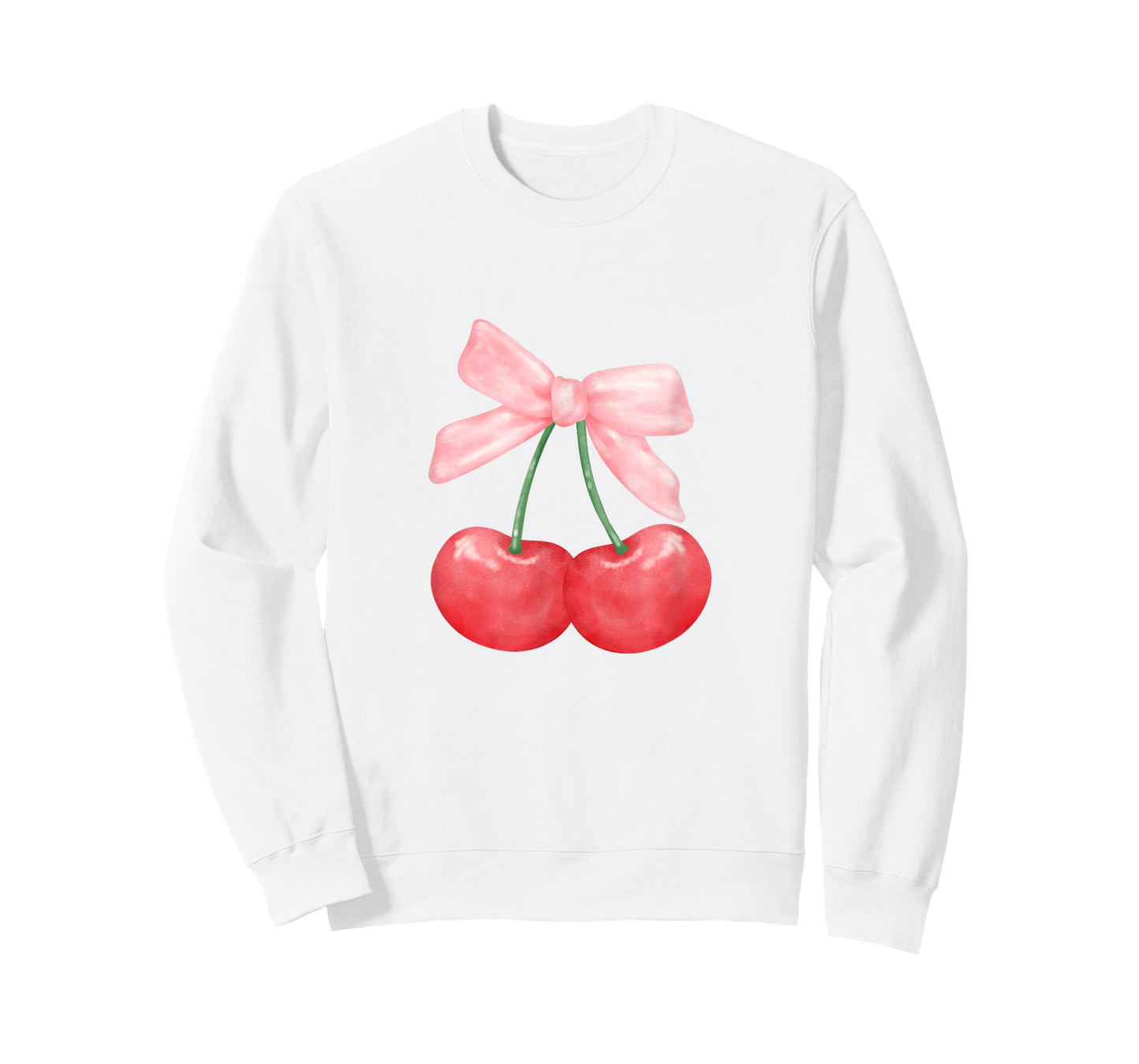 Coquette Bow Simple Pink Cute Girl Cherries T-Shirt