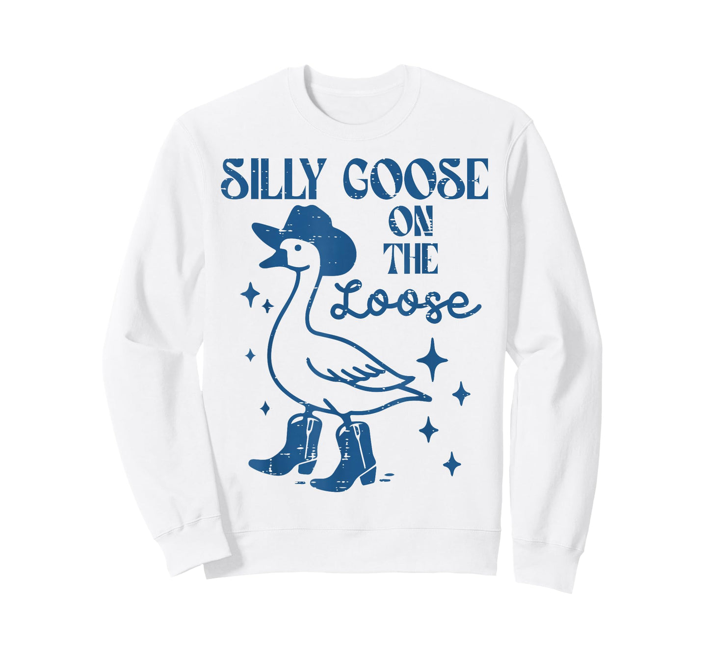 Goose On Loose Cowgirl Vintage Cowboy Silly Men Women Kids T-Shirt