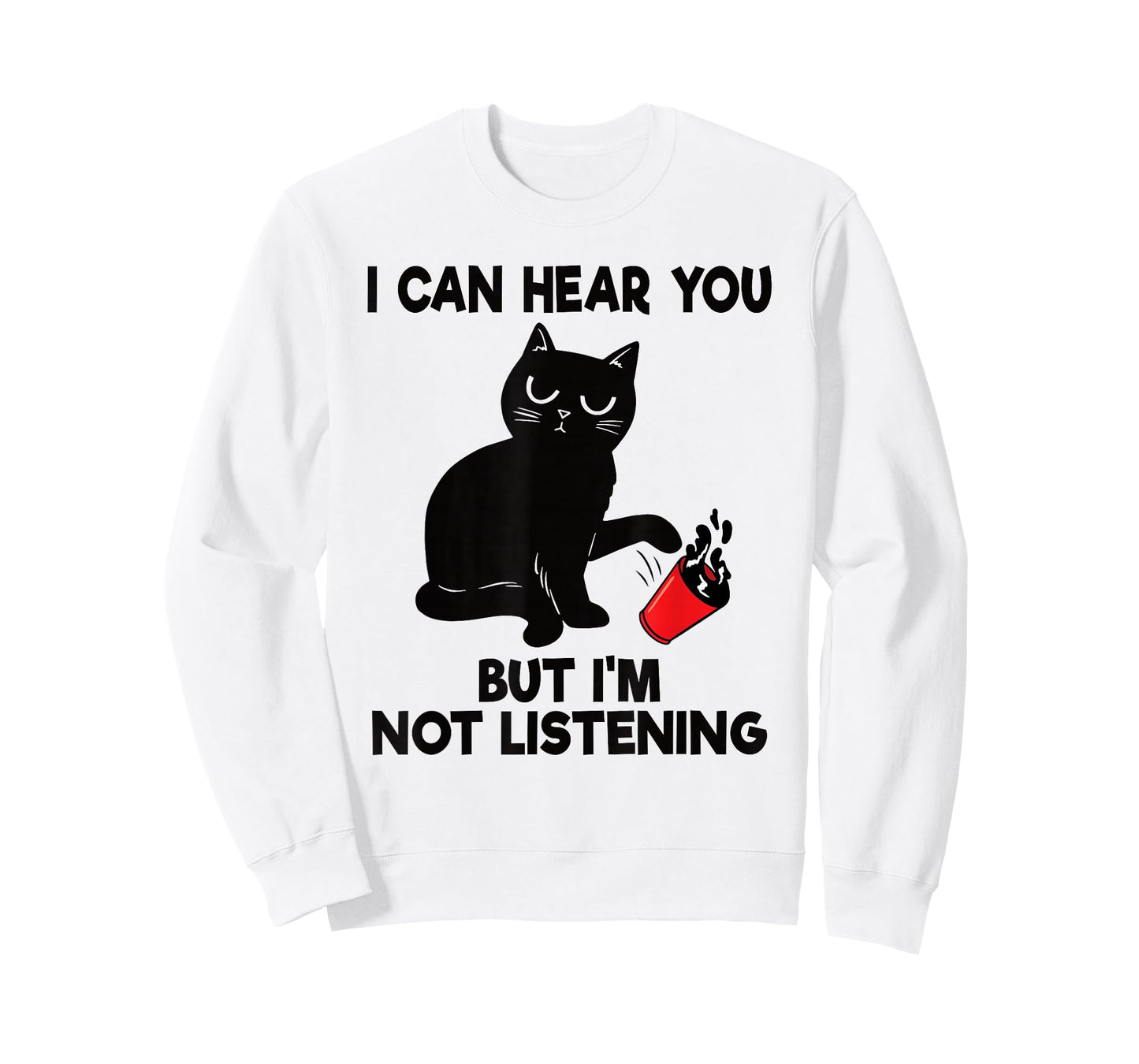 I Can Hear You But I'm Not Listening Funny Cat Lover Coffee T-Shirt