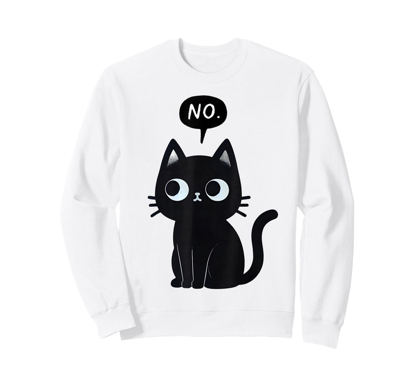 Cat Says No Funny Black Cat T-Shirt