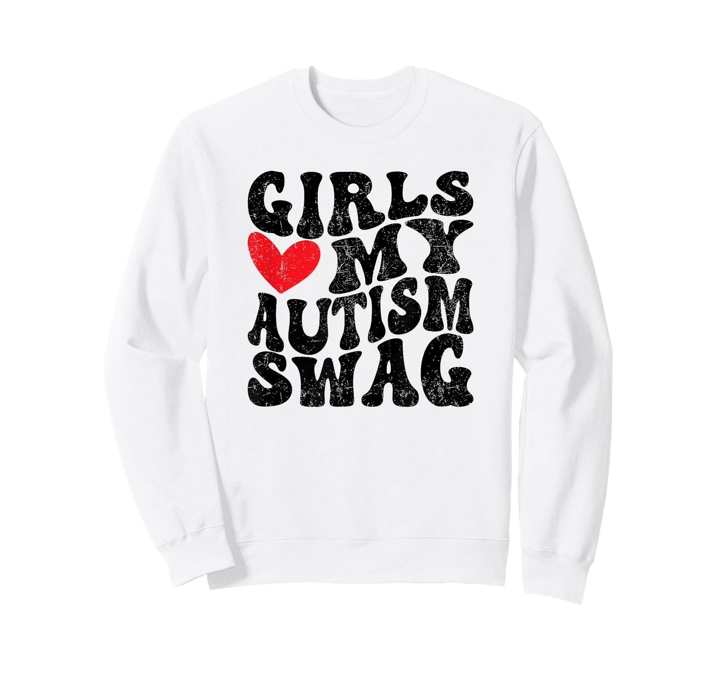 Girls Heart My Autism Swag Funny Girls Love My Autism Swag T-Shirt