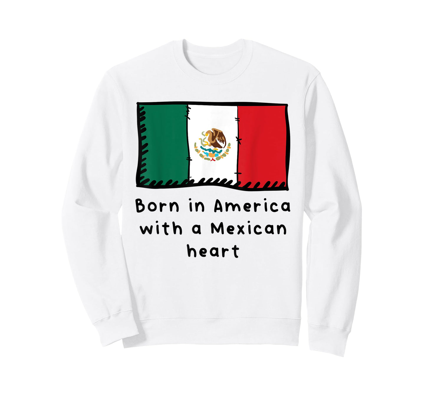 Born In America With A Mexican Heart Cute Mexico Flag T-Shirt