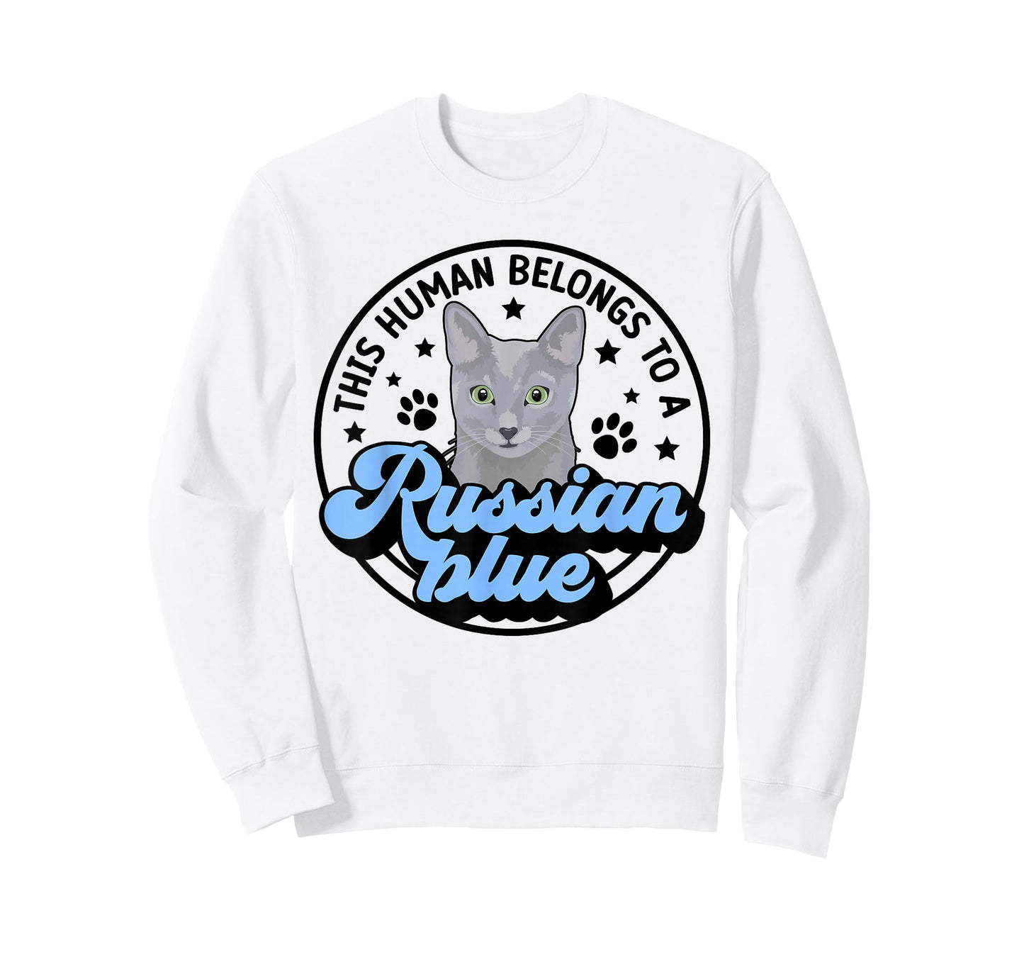 Human Belongs To Russian Blue Cat Owner Russian Blue Cat Mom T-Shirt
